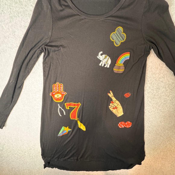 Rare Lauren Moshi Beverly Hills Limited Edition Lucky Elements Long Sleeve Tunic - Picture 2 of 8